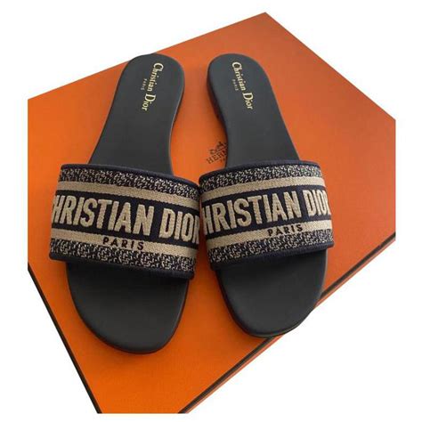 blue dior sandal|christian Dior slides navy blue.